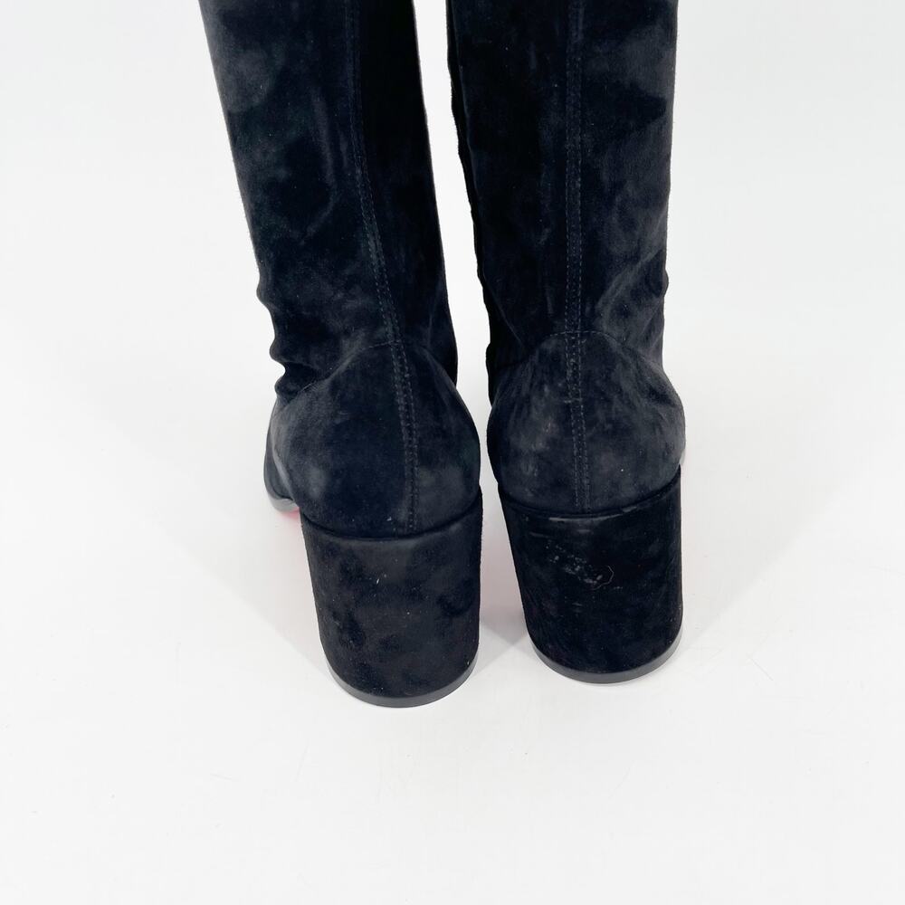 Christian Louboutin Stretchadoxa Black Over the Knee Block Heel Boots EU 36.5 - Picture 8 of 12